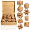 Handcrafted Wooden Brain Teaser Set G1 – Elegance Meets Challenge
